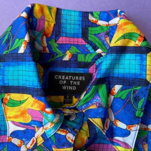 Creatures of the Wind psychedelic button down blouse - Picture 3 of 4